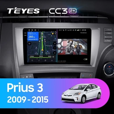 Штатная магнитола Teyes CC3 2K 6/128 Toyota Prius 3 XW30 (2009-2015) F1 Правый руль