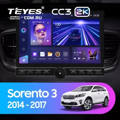 Штатная магнитола Teyes CC3 2K 6/128 Kia Sorento 3 Prime (2014-2017) Тип-A (13" с кнопками)