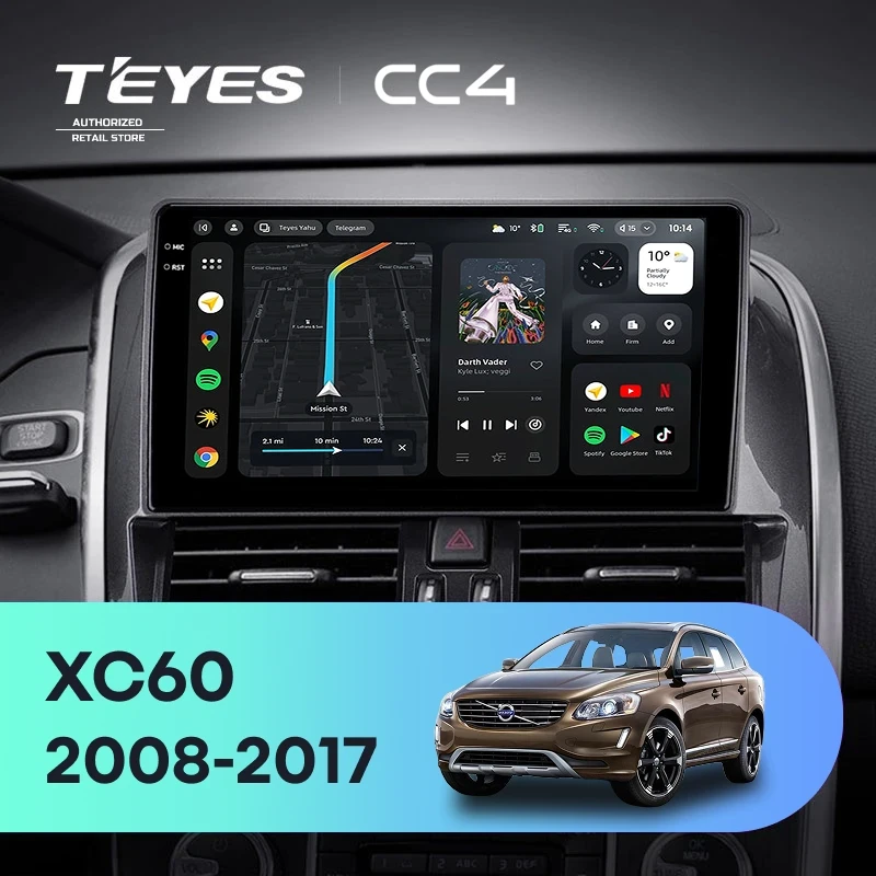 Штатная магнитола Teyes CC4 6/64 Volvo XC60 I 1 (2008-2017) Тип-A