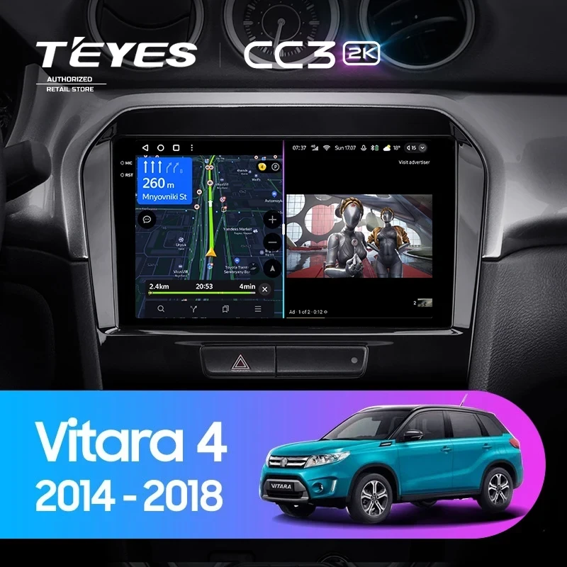 Штатная магнитола Teyes CC3 2K 360 6/128 Suzuki Vitara 2 (2014-2018)