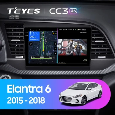Штатная магнитола Teyes CC3 2K 360 6/128 Hyundai Elantra 6 (2015-2018) Тип-A