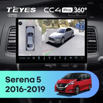 Штатная магнитола Teyes CC4 Pro 360 12/256 Nissan Serena 5 C27 (2016-2019) F2 Правый руль (13")