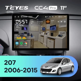 Штатная магнитола Teyes CC4 Pro 12/256 Peugeot 207 (2006-2015) (11")