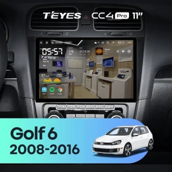 Штатная магнитола Teyes CC4 Pro 8/128 Volkswagen Golf 6 (2008-2016) (11")
