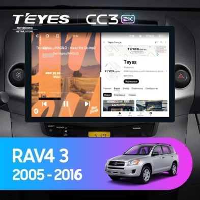 Штатная магнитола Teyes CC3 2K 4/64 Toyota RAV4 3 XA30 (2005-2016) F1 (13")