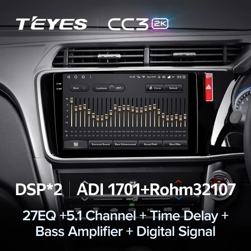 Штатная магнитола Teyes CC3 2K 4/64 Honda City (2014-2017) Тип-A Правый руль