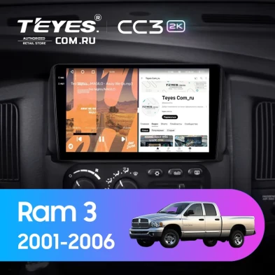 Штатная магнитола Teyes CC3 2K 4/64 Dodge Ram 3 DR/DH (2001-2006) (0din)