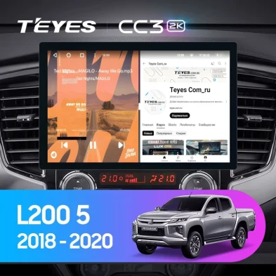 Штатная магнитола Teyes CC3 2K 4/32 Mitsubishi L200 5 (2018-2020) F1 (13")