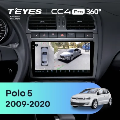 Штатная магнитола Teyes CC4 Pro 360 12/256 Volkswagen Polo 5 (2009-2020) (матовая)