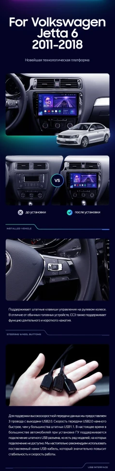 Штатная магнитола Teyes CC3 4/32 Volkswagen Jetta 6 (2011-2018)