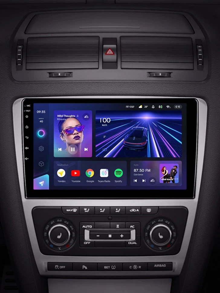 Штатная магнитола Teyes CC3 4/32 Skoda Octavia 2 A5 (2008-2013) Серая