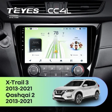 Штатная магнитола Teyes CC4L 6/64 Nissan X-Trail 3 T32 (2013-2021) F2 климат контроль Тип-C