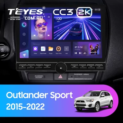 Штатная магнитола Teyes CC3 2K 6/128 Mitsubishi Outlander Sport (2015-2026) Тип-A (13" с кнопками)