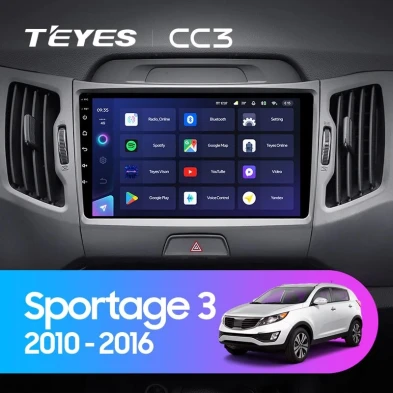 Штатная магнитола Teyes CC3 4/32 Kia Sportage 3 SL (2010-2016) Тип-C