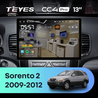 Штатная магнитола Teyes CC4 Pro 8/128 Kia Sorento 2 XM (2009-2012) Тип-A (13")