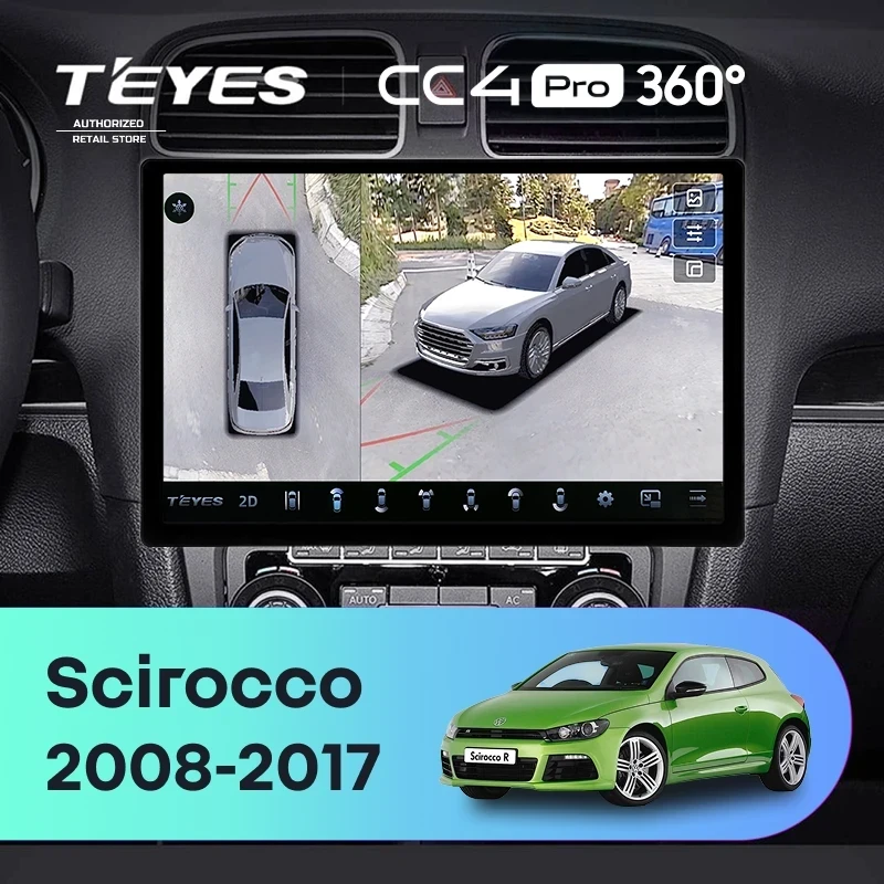 Штатная магнитола Teyes CC4 Pro 360 8/128 Volkswagen Scirocco (2008-2017) (13")