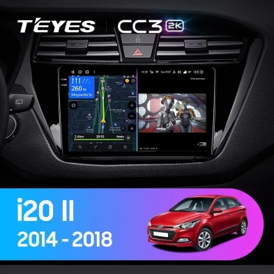 Штатная магнитола Teyes CC3 2K 4/32 Hyundai i20 2 GB (2014-2018)