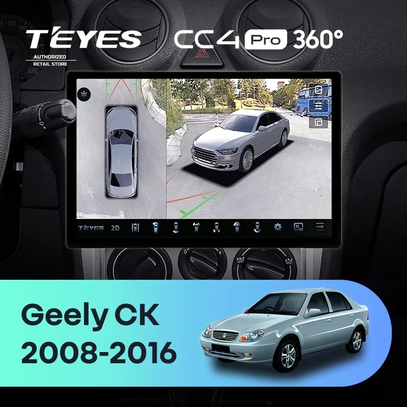Штатная магнитола Teyes CC4 Pro 360 8/128 Geely CK (2008-2016) (13")
