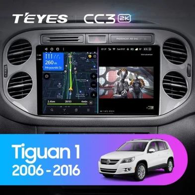 Штатная магнитола Teyes CC3 2K 6/128 Volkswagen Tiguan 1 NF (2006-2017) F2 (10 inch Universal)