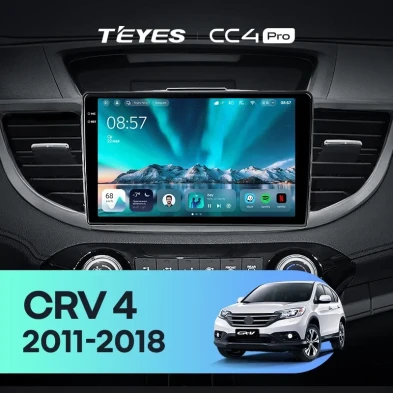 Штатная магнитола Teyes CC4 Pro 8/128 Honda CR-V 4 RM RE (2011-2018) 9" Тип-C