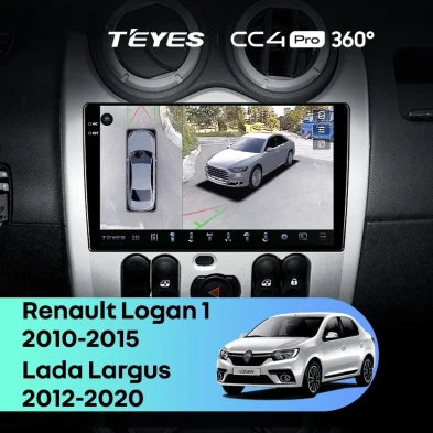 Штатная магнитола Teyes CC4 Pro 360 8/128 Renault Logan 1 (2010-2015)