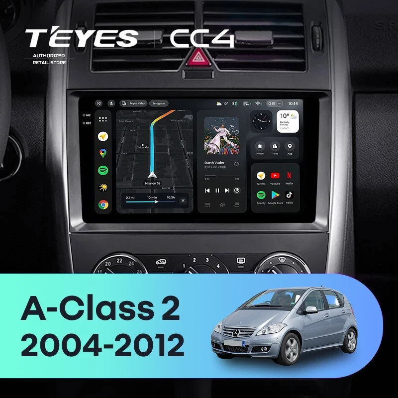 Штатная магнитола Teyes CC4 6/64 Mercedes-Benz A-Class 2 W169 C169 (2004-2012)