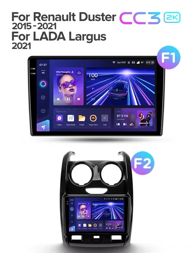 Штатная магнитола Teyes CC3 2K 4/64 Lada Largus 2021+ F1