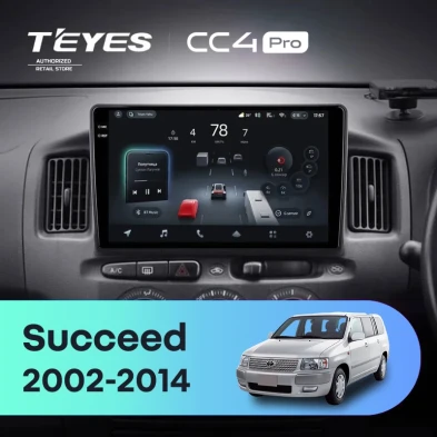 Штатная магнитола Teyes CC4 Pro 12/256 Toyota Succeed (2002-2014) Правый руль
