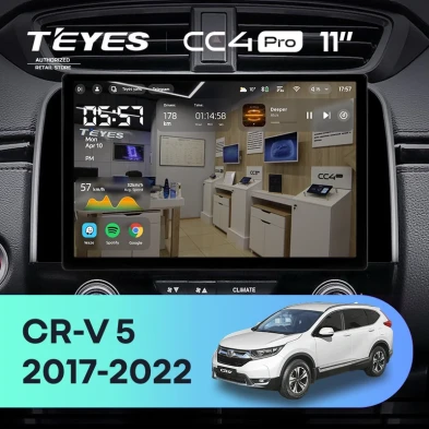Штатная магнитола Teyes CC4 Pro 12/256 Honda CR-V 5 RT RW (2017-2022) (11")