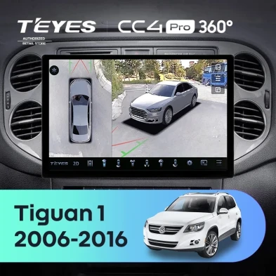 Штатная магнитола Teyes CC4 Pro 360 8/128 Volkswagen Tiguan 1 NF (2006-2016) F2 (13")