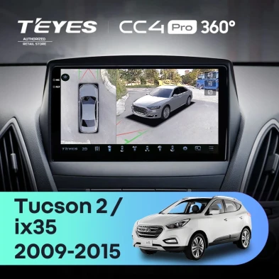 Штатная магнитола Teyes CC4 Pro 360 12/256 Hyundai ix35 (2009-2015) (Tucson 2) Тип-C