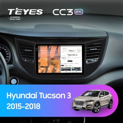 Штатная магнитола Teyes CC3 2K 6/128 Hyundai Tucson 3 (2015-2018) Тип-B (черная)