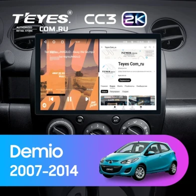 Штатная магнитола Teyes CC3 2K 4/64 Mazda Demio DE (2007-2014) (11")