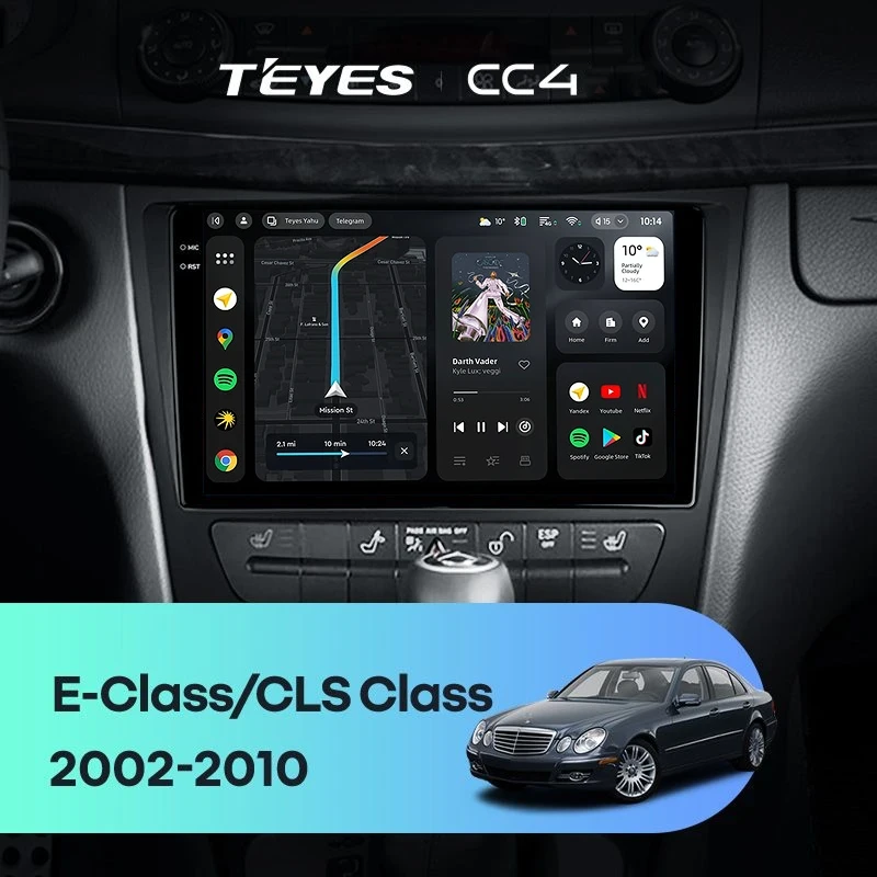 Штатная магнитола Teyes CC4 6/64 Mercedes-Benz E-Class S211 W211 CLS-Class C219 (2002-2010)