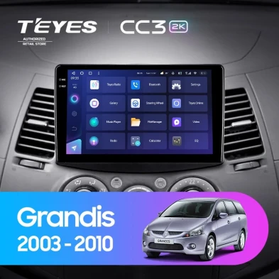 Штатная магнитола Teyes CC3 2K 6/128 Mitsubishi Grandis 1 (2003-2010) F1