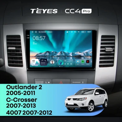 Штатная магнитола Teyes CC4 Pro 12/256 Mitsubishi Outlander 2 (2005-2011) Тип-A