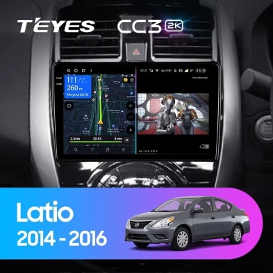 Штатная магнитола Teyes CC3 2K 4/32 Nissan Latio N17 (2014-2016) Правый руль