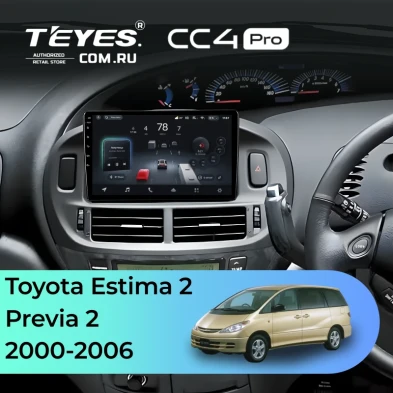 Штатная магнитола Teyes CC4 Pro 8/128 Toyota Previa 2 (2000-2006) Правый руль