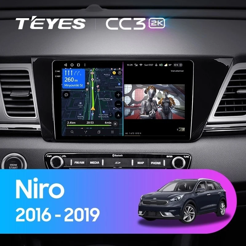 Штатная магнитола Teyes CC3 2K 4/32 Kia Niro DE (2016-2019)