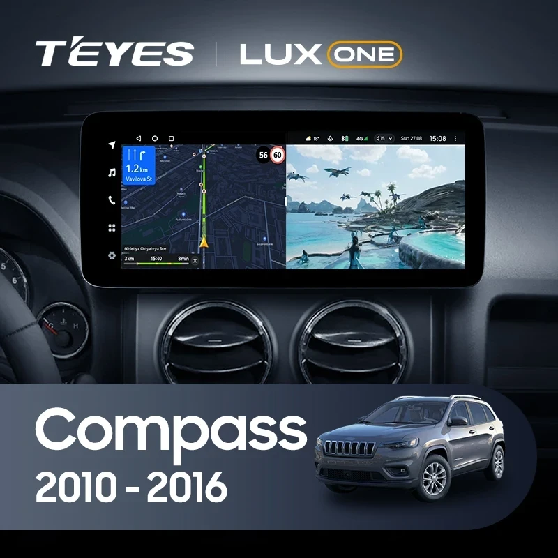 Штатная магнитола Teyes LUX ONE 360 6/128 Jeep Compass MK (2010-2016)