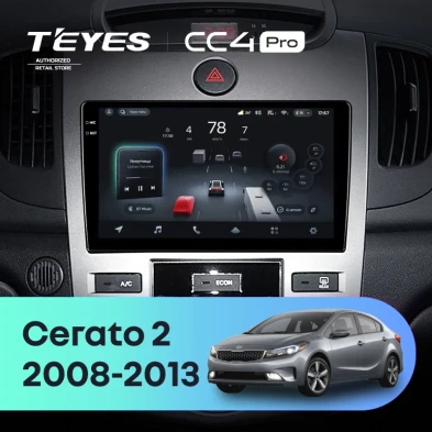 Штатная магнитола Teyes CC4 Pro 8/128 Kia Cerato 2 TD (2008-2013) F1