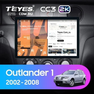 Штатная магнитола Teyes CC3 2K 360 6/128 Mitsubishi Outlander 1 (2002-2008) F2 (13")