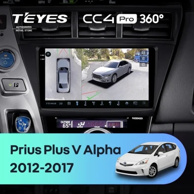 Штатная магнитола Teyes CC4 Pro 360 8/128 Toyota Prius Plus V Alpha LHD RHD (2012-2017)