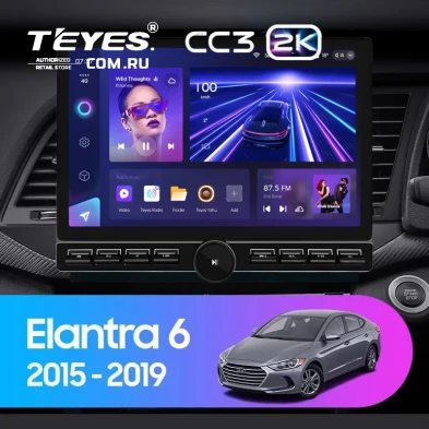 Штатная магнитола Teyes CC3 2K 6/128 Hyundai Elantra 6 (2015-2018) Тип-B (13" с кнопками)